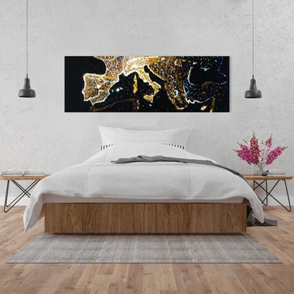 European Continent Galaxy Canvas - Earth Black Living Room Decor