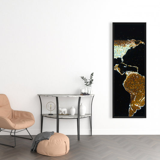 American Continent at Night Canvas | Earth & Galaxy Decor