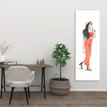 Strike the Pose Red Fashion Canvas - Home Decor Art Piece
