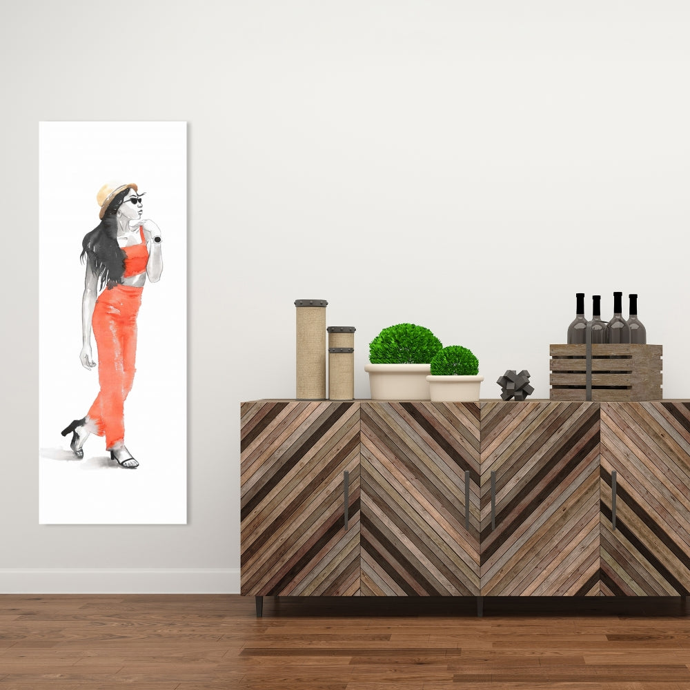 Strike the Pose Red Fashion Canvas - Home Decor Art Piece