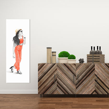 Strike the Pose Red Fashion Canvas - Home Decor Art Piece