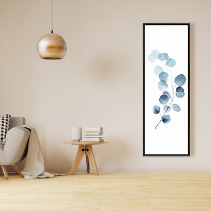 Minimalist Botanical Blue Canvas - Eucalyptus Branch Decor