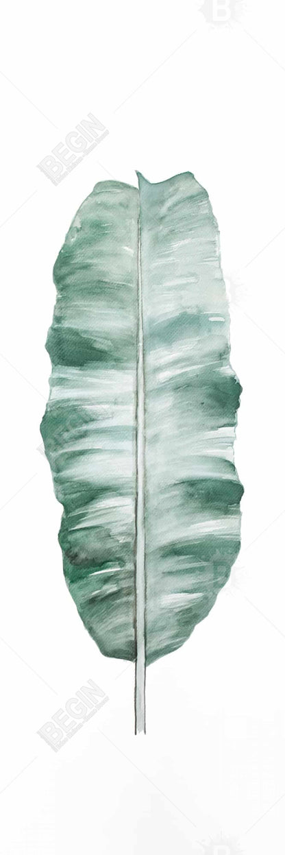 Toile botanique exotique à motif de feuille de bananier | Décoration murale