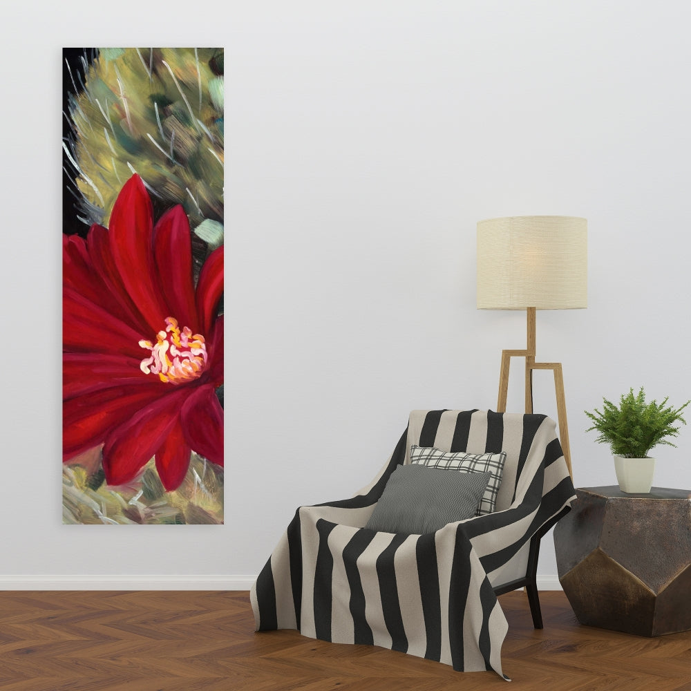 Echinopsis Red Cactus Flower Canvas | Floral Bedroom Decor