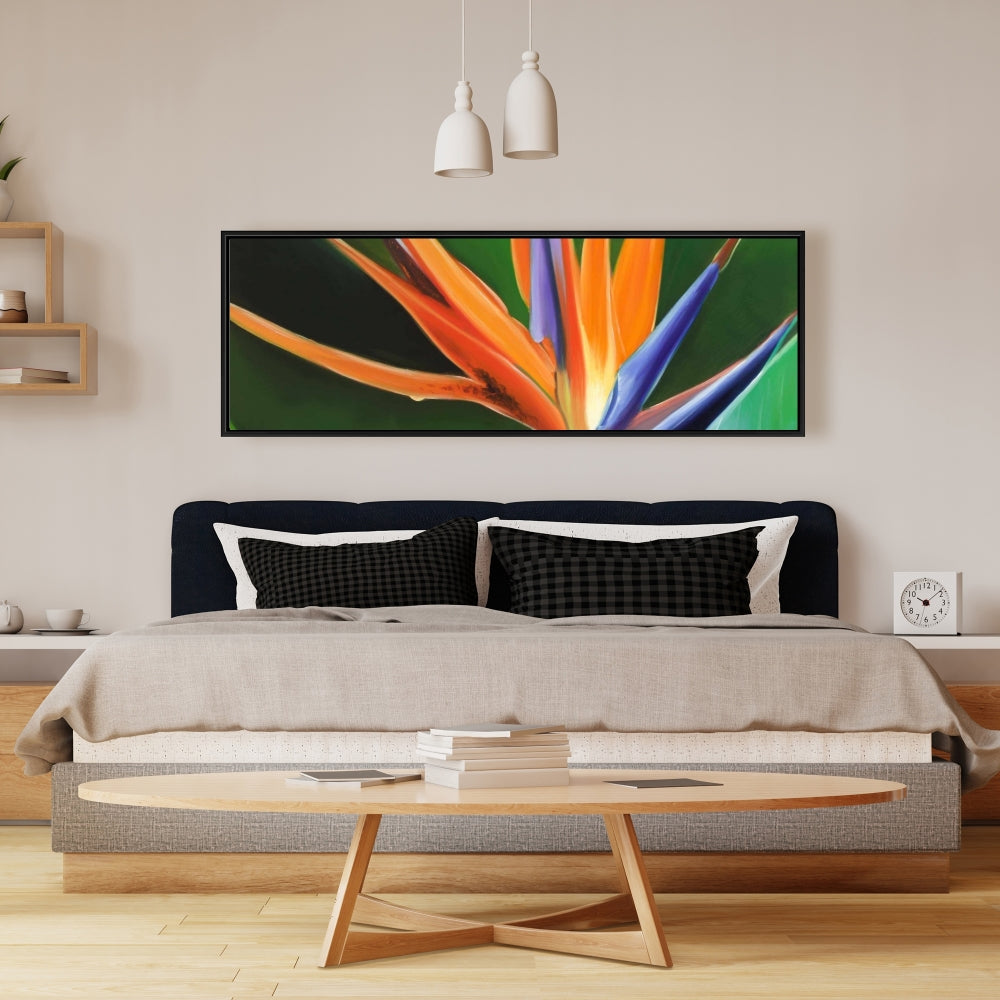 Bird of Paradise Flower Canvas | Green Botanical Home Decor
