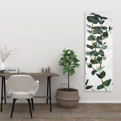 Eucalyptus Stems Green Minimalist Canvas - Bedroom Wall Decor