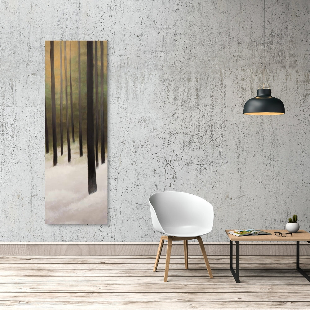 Silent Forest Rustic Brown Trees Canvas - Home Decor Art