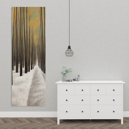 Hiking in the Forest Canvas - Rustic Trees Home Decor Art