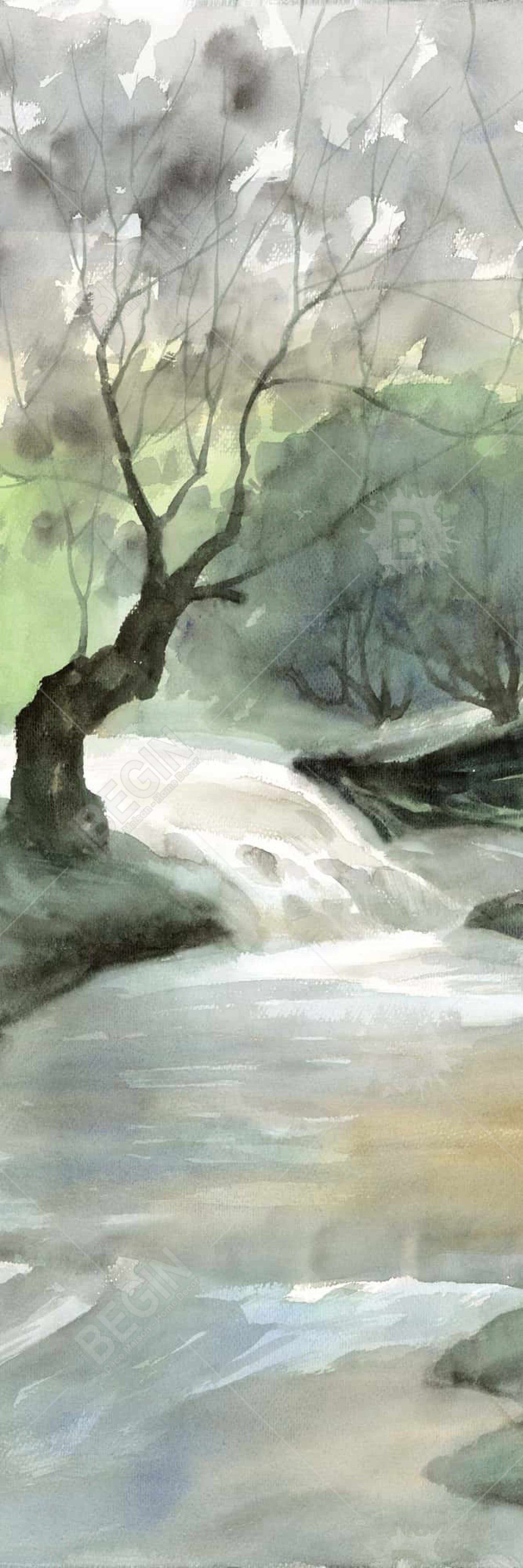 Oasis of Relaxation Green Landscapes Framed Canvas Decor