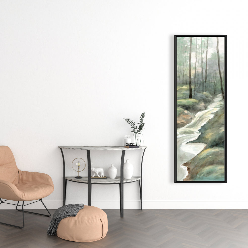 Waterfall Illustrative Landscapes Trees Framed Canvas Decor