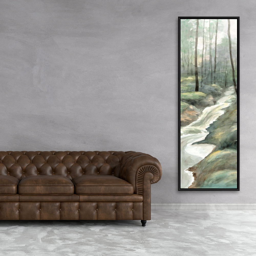 Waterfall Illustrative Landscapes Trees Framed Canvas Decor