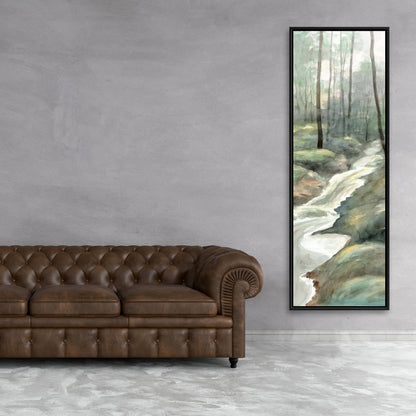 Waterfall Illustrative Landscapes Trees Framed Canvas Decor