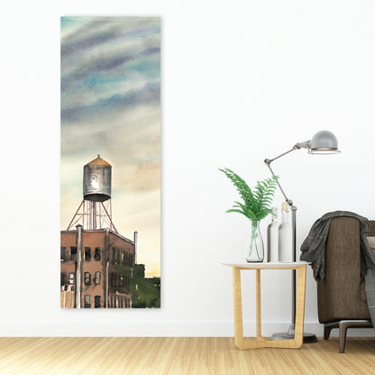 Blue Livingroom Industrial Canvas | Water Tower New York Decor
