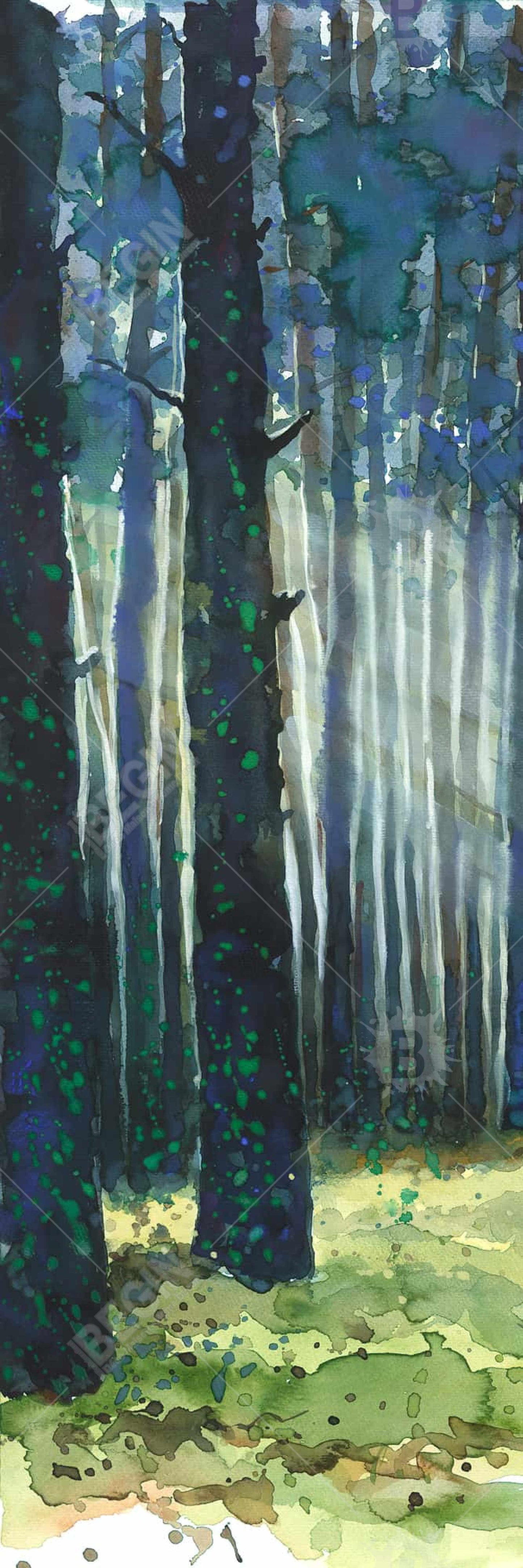 Toile encadrée représentant un paysage d'arbres lumineux | Décoration d'intérieur