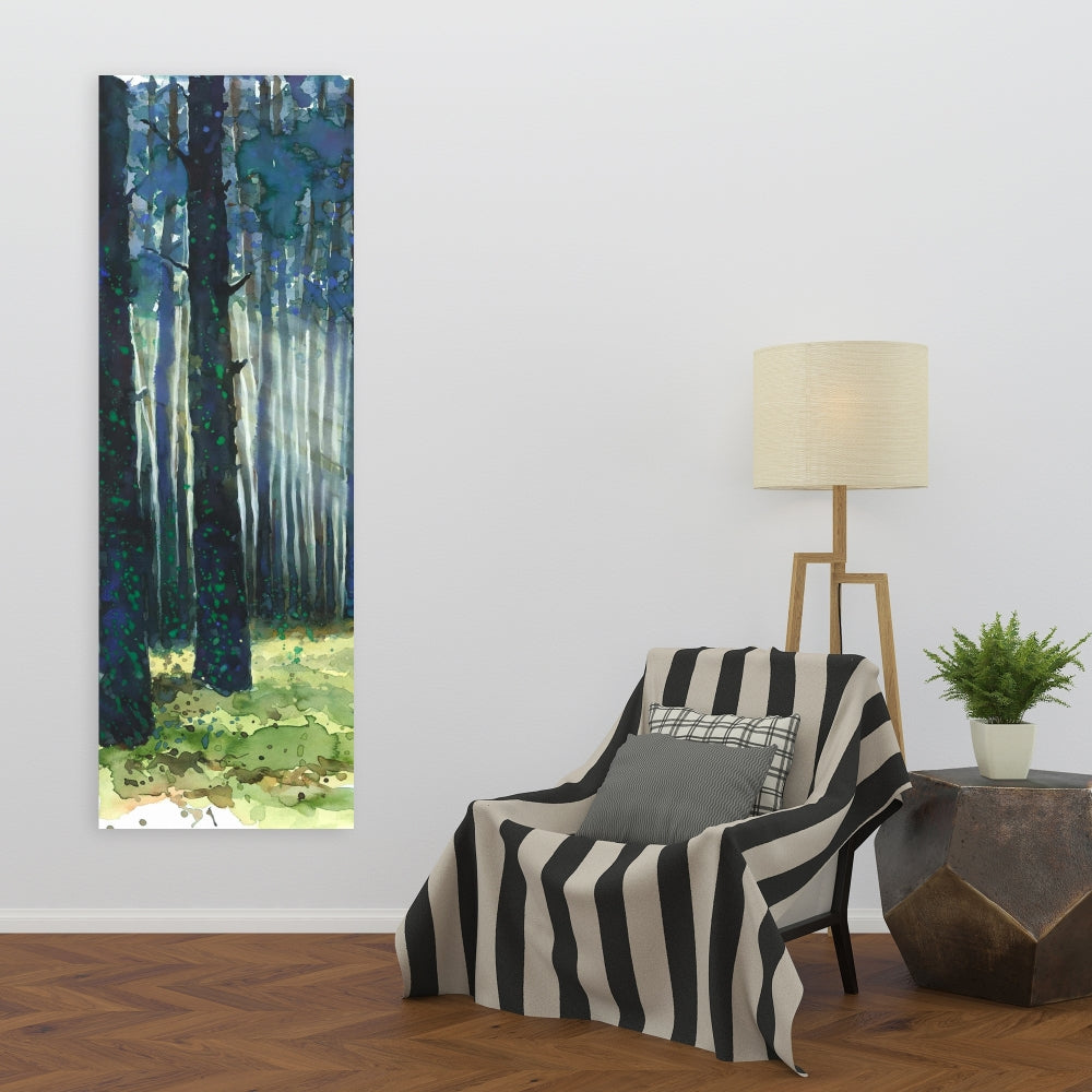 Glow Trees Blue Bedroom Canvas | Home Decor Wall Art