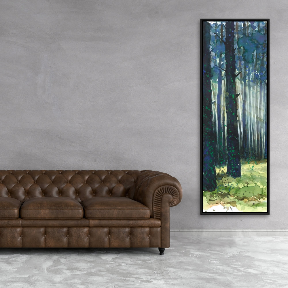 Toile encadrée représentant un paysage d'arbres lumineux | Décoration d'intérieur