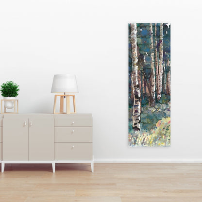 Birches Canvas Art | Illustrative Landscape Trees Home Decor