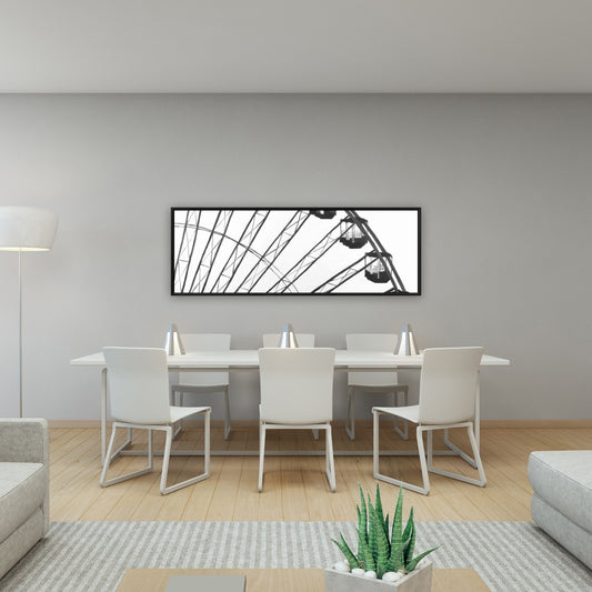 White Framed Canvas - Quarter of a Ferris Wheel - Bedroom Decor