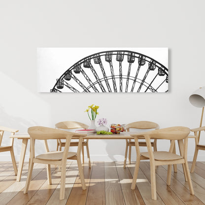 Monochrome Ferris Wheel Canvas | Architecture Home Decor