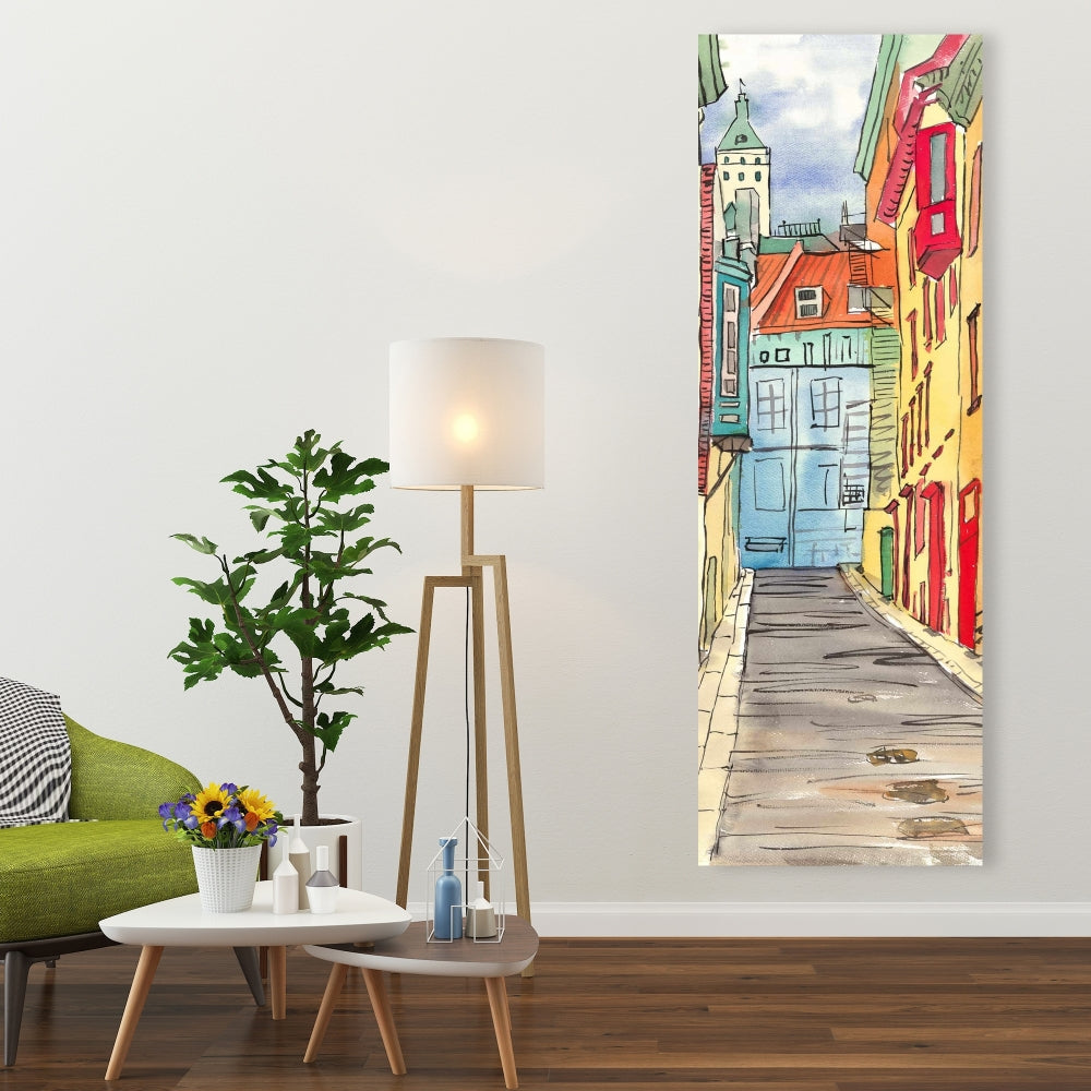 Lane in le Petit Champlain Canvas - Building Cities Livingroom Decor