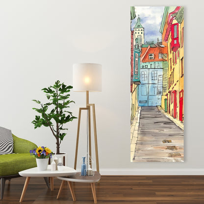Lane in le Petit Champlain Canvas - Building Cities Livingroom Decor