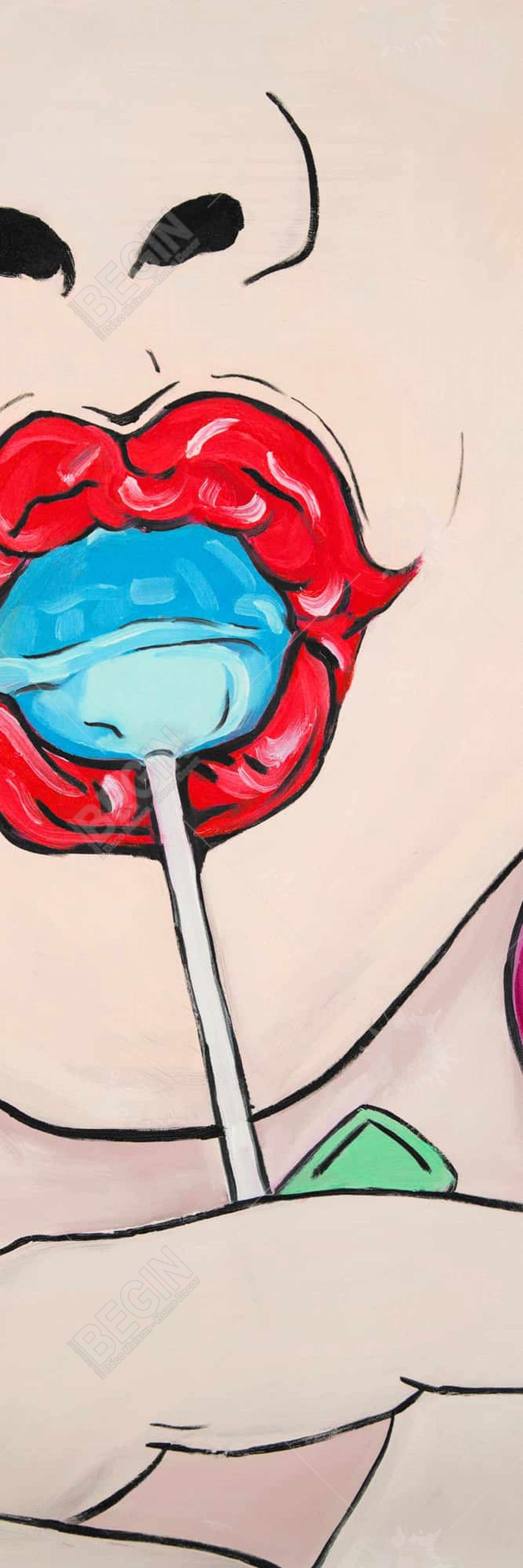 "Lollipop Blue Food Bedroom Canvas | Home Decor Framed Art"