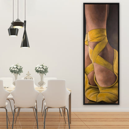 Synchronized Ballerinas | Yellow Sports Canvas for Home Decor
