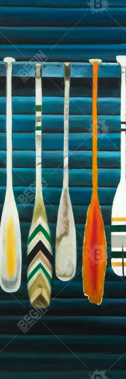 Blue Marine Paddles Canvas - Home Decor Sports & Games Art