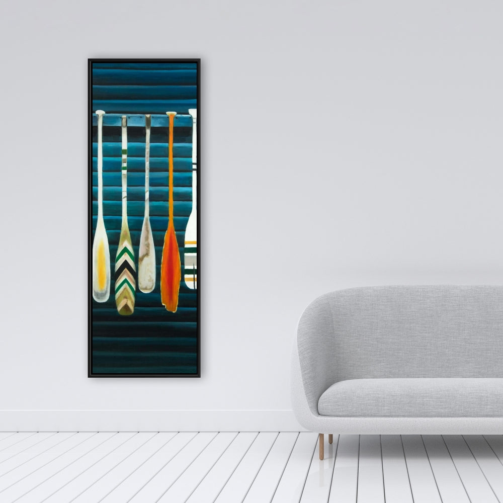 Marine Blue Paddles Framed Canvas | Home Decor Wall Art