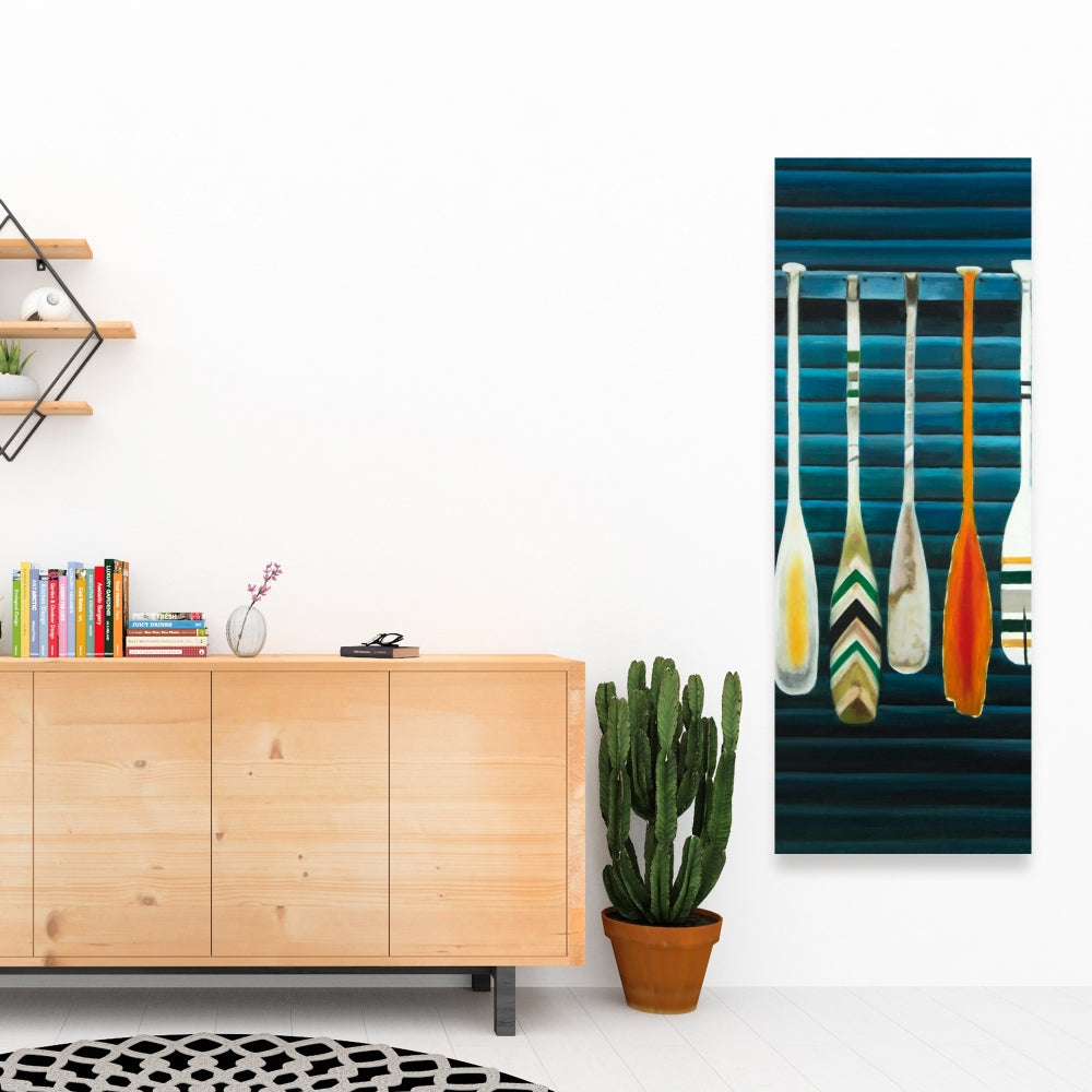 Blue Marine Paddles Canvas - Home Decor Sports & Games Art