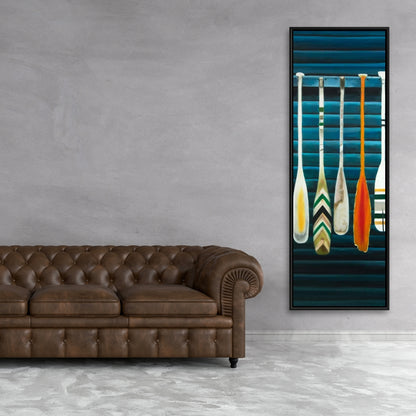 Marine Blue Paddles Framed Canvas | Home Decor Wall Art