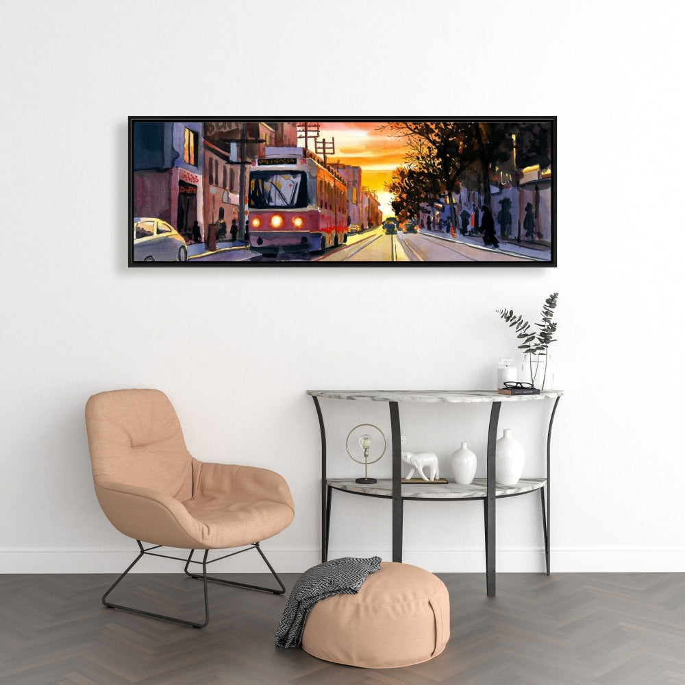 Toile « Sunset Streetscape Toronto » | Décoration d'intérieur Blue Street