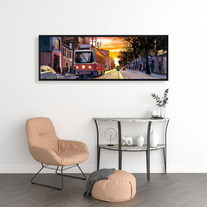 Toile « Sunset Streetscape Toronto » | Décoration d'intérieur Blue Street