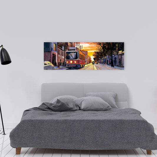 Blue Sunset Streetscape Canvas | Toronto Home Decor Art