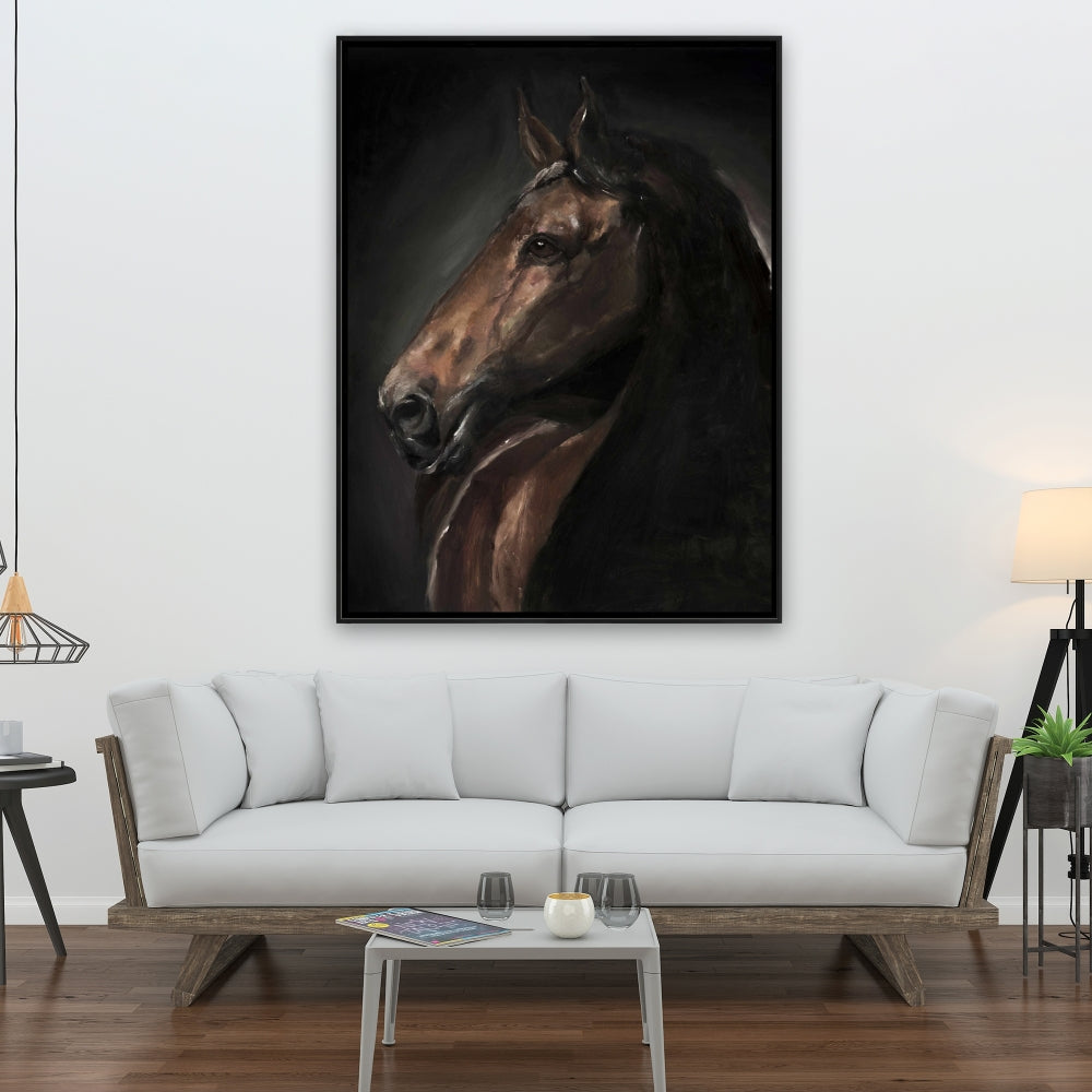 Brown Bedroom Farm Animals Canvas - Spirit the Horse Decor