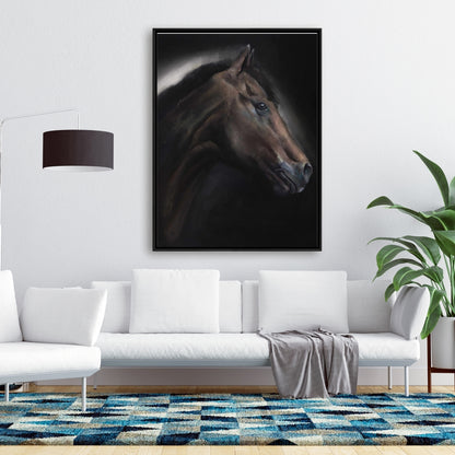 Loneliness Horse Rustic Canvas - Framed Office Home Decor