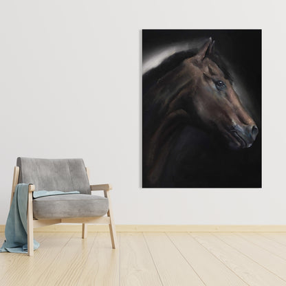 Loneliness Horse Rustic Brown Canvas | Home Decor Art Piece