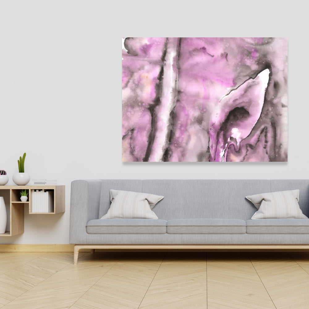 Toile abstraite violette – Décoration murale pour chambre à coucher | Décoration d'intérieur