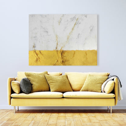 Toile abstraite moderne à l'éclat doré | Décoration d'intérieur