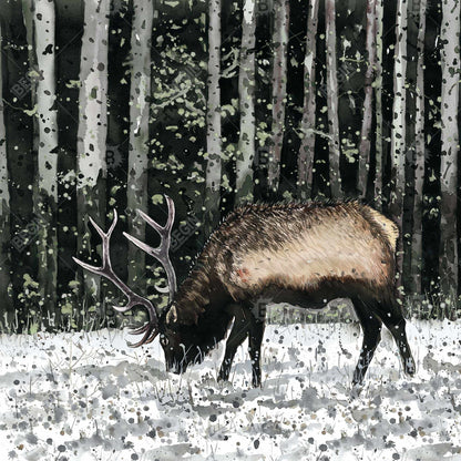 Caribou in the Forest Canvas - Deer Bedroom Wall Art Decor