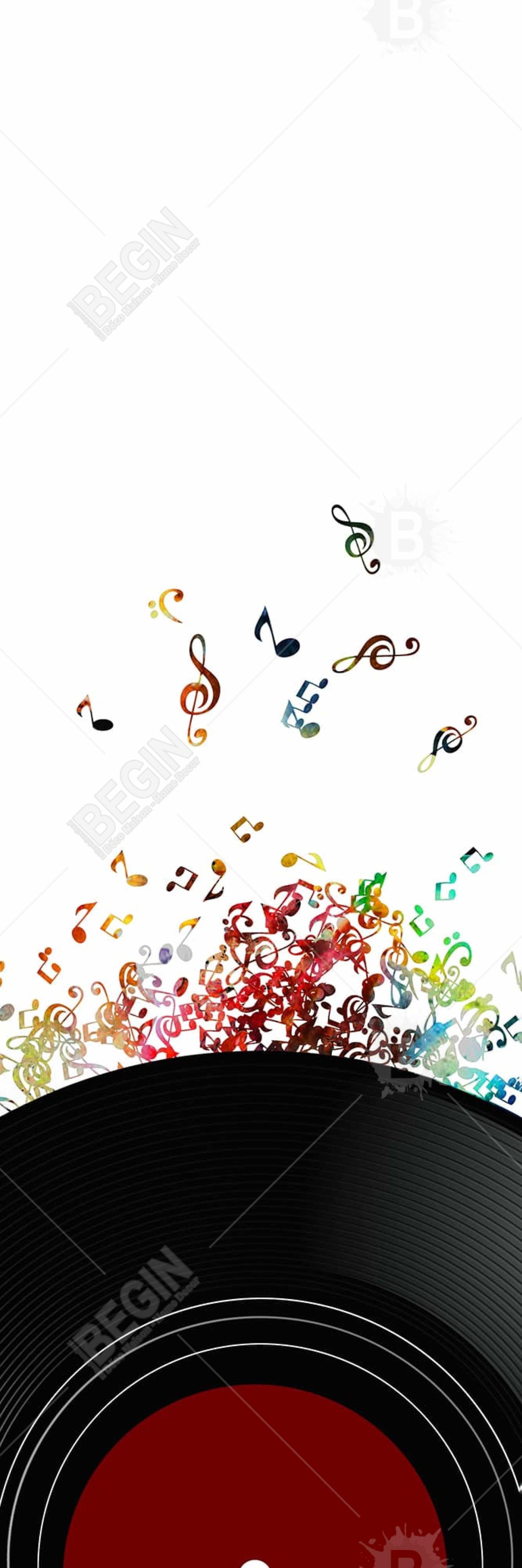 Musical Object Bedroom Canvas | Notes Escaping Vinyl Record