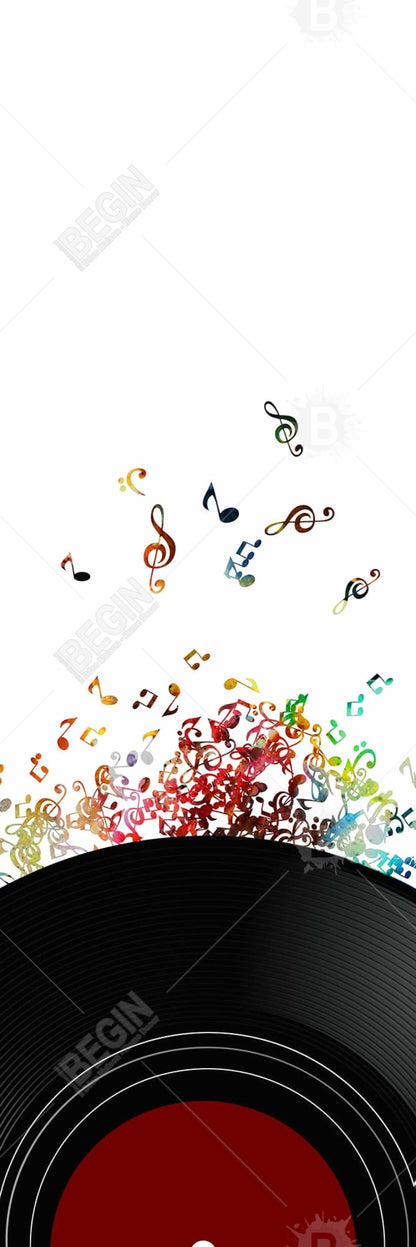 Musical Object Bedroom Canvas | Notes Escaping Vinyl Record