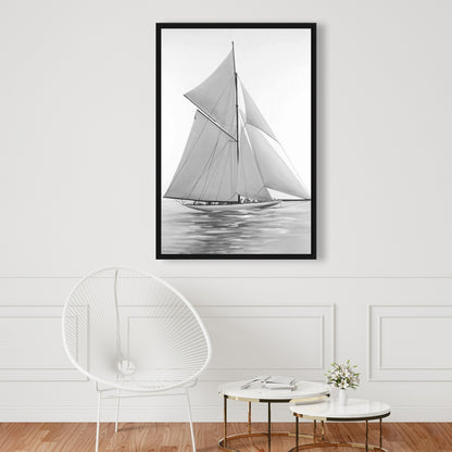 Décoration de chambre côtière | Toile encadrée représentant un voilier
