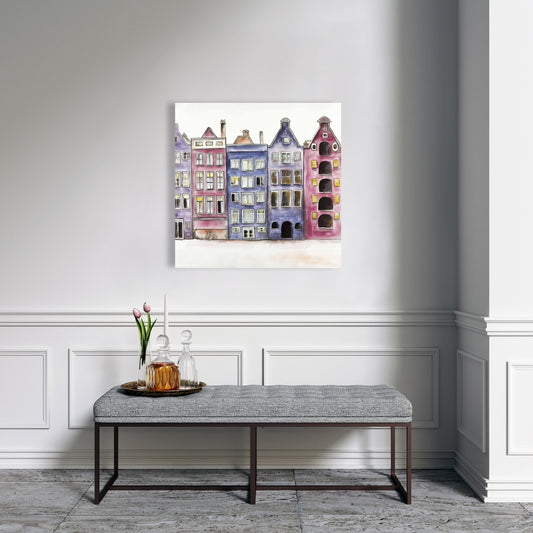 Toile de chambre violette | Vieilles maisons historiques d'Amsterdam