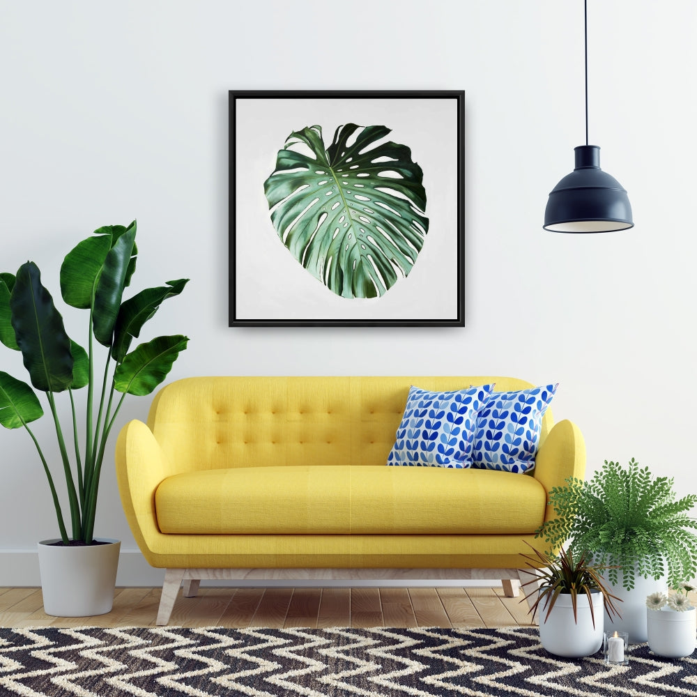 Toile encadrée Feuille de Monstera | Décoration botanique exotique pour la maison
