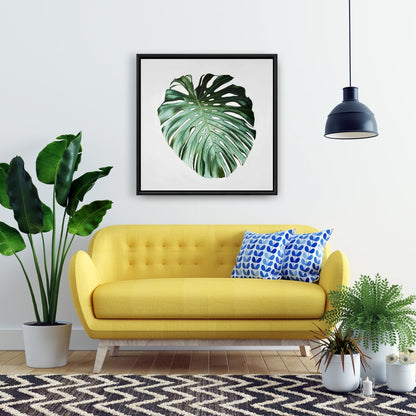 Toile encadrée Feuille de Monstera | Décoration botanique exotique pour la maison