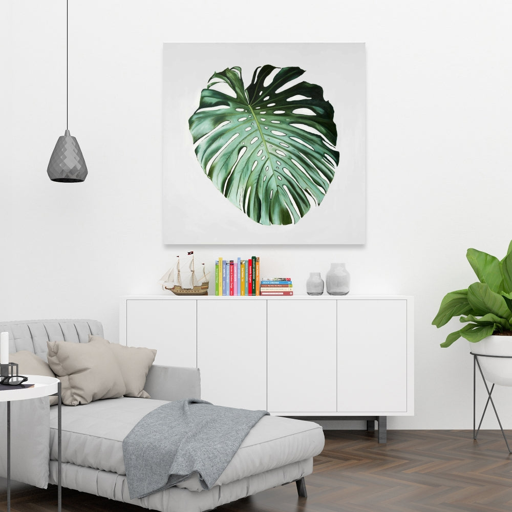 Monstera Leaf Botanical Canvas - Exotic Green Home Decor