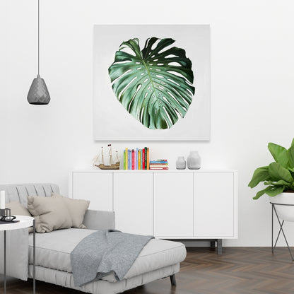 Monstera Leaf Botanical Canvas - Exotic Green Home Decor