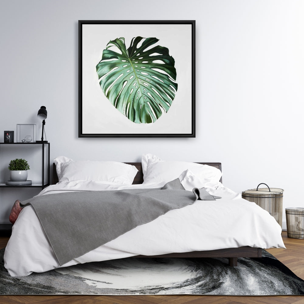 Toile encadrée Feuille de Monstera | Décoration botanique exotique pour la maison