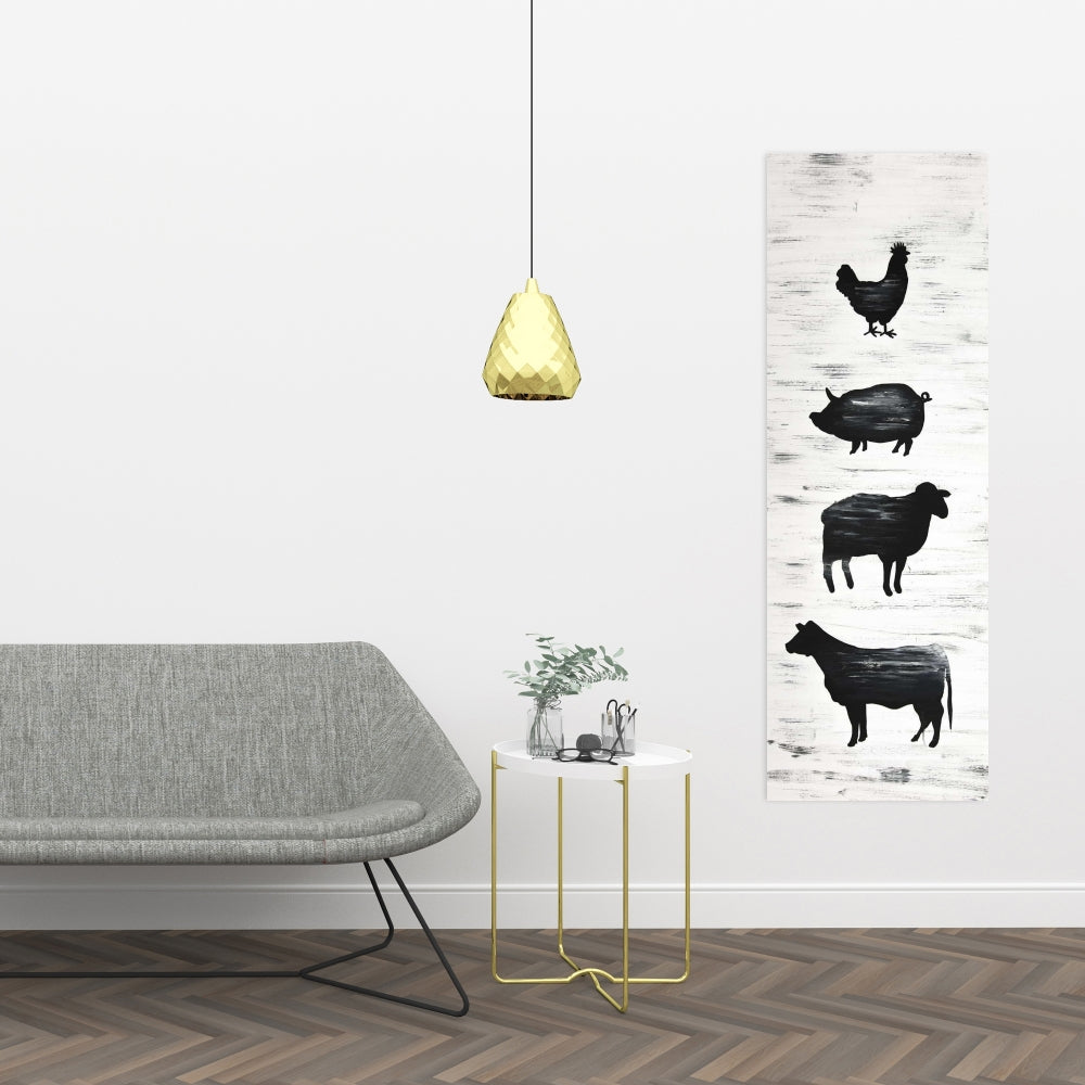 Farm Animals Canvas | Black & White Wall Art Home Decor